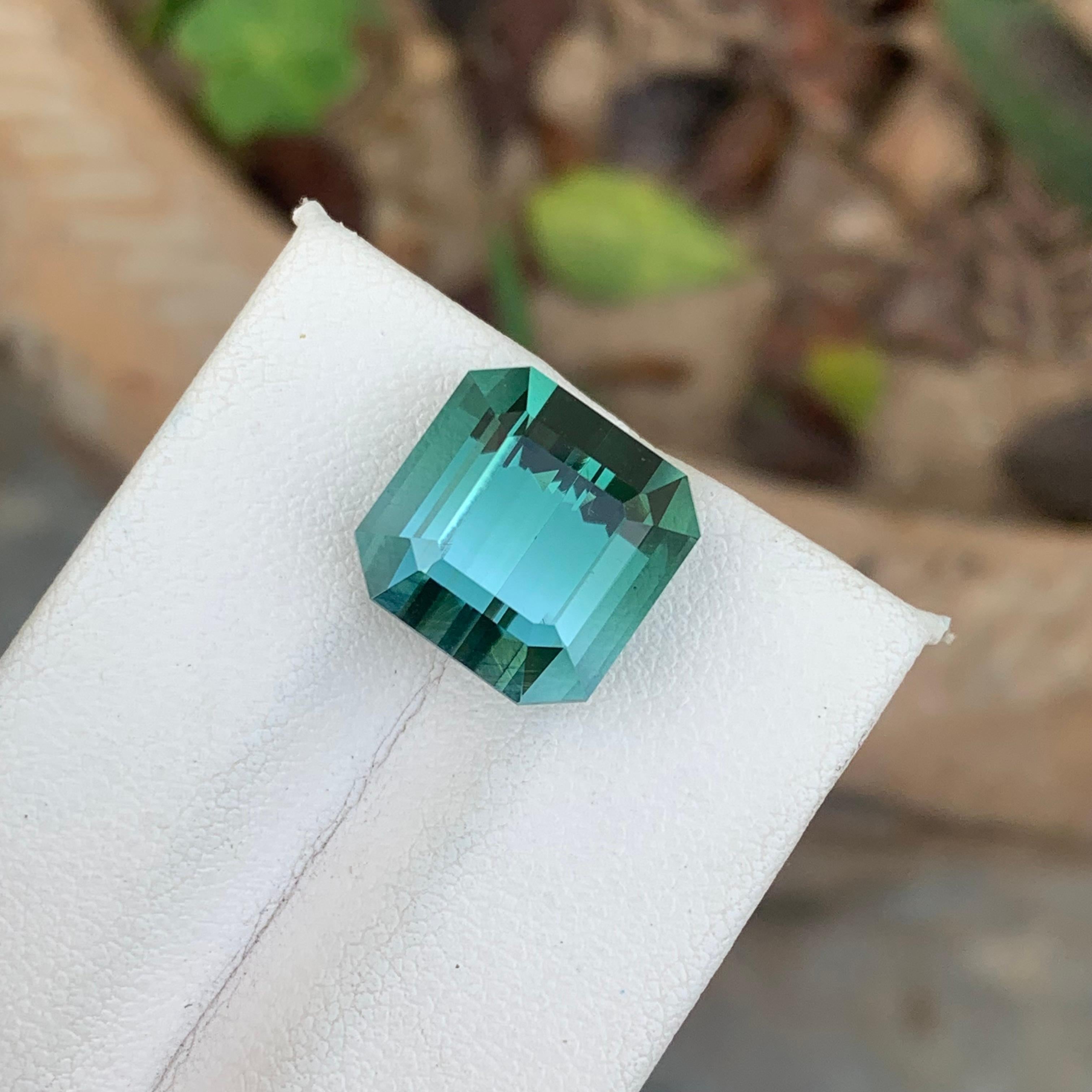 Gorgeous 12.80 Carat Natural Loose Neon Blue Tourmaline Emerald Cut Afghan Mine 10