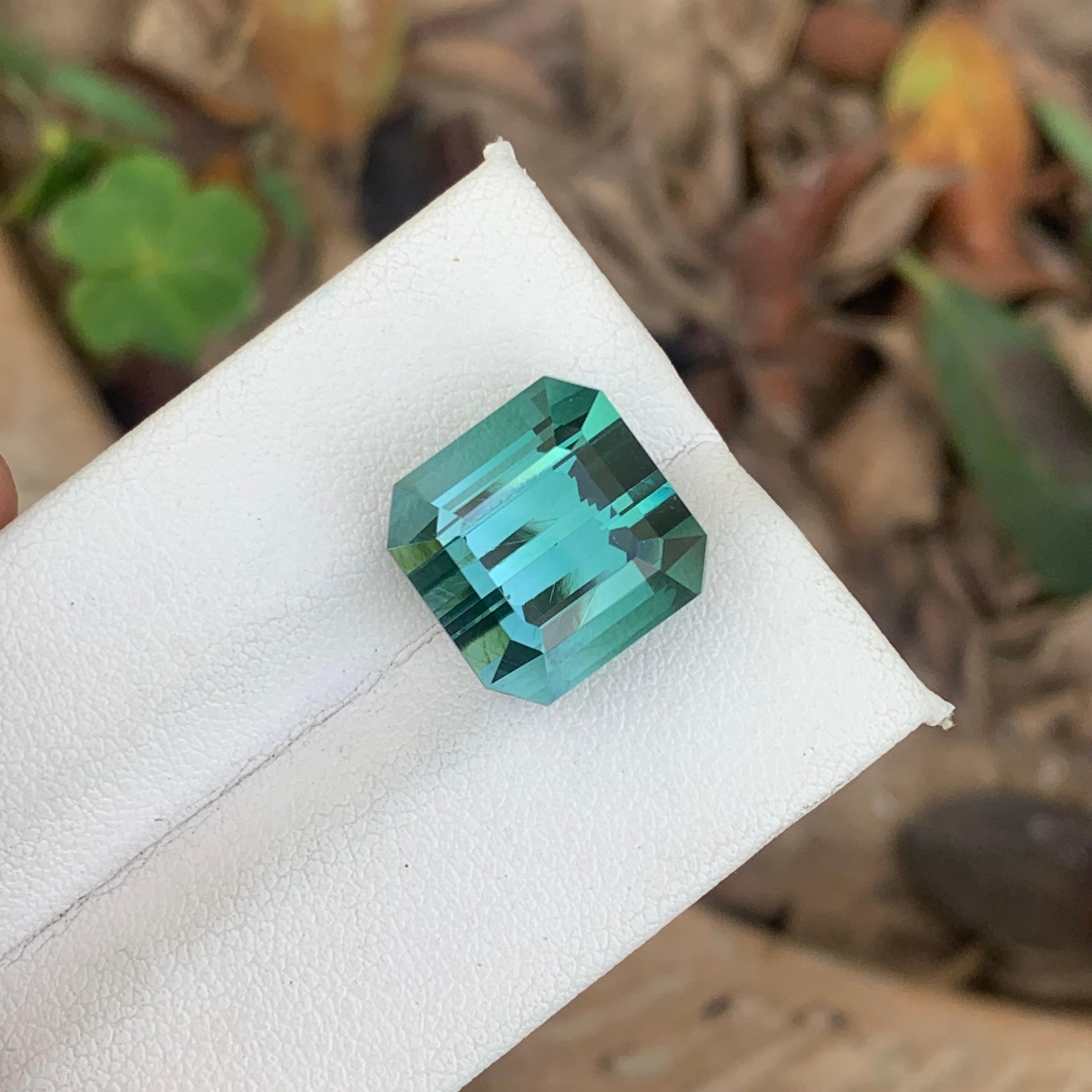 Arts and Crafts Gorgeous 12.80 Carat Natural Loose Neon Blue Tourmaline Emerald Cut Afghan Mine
