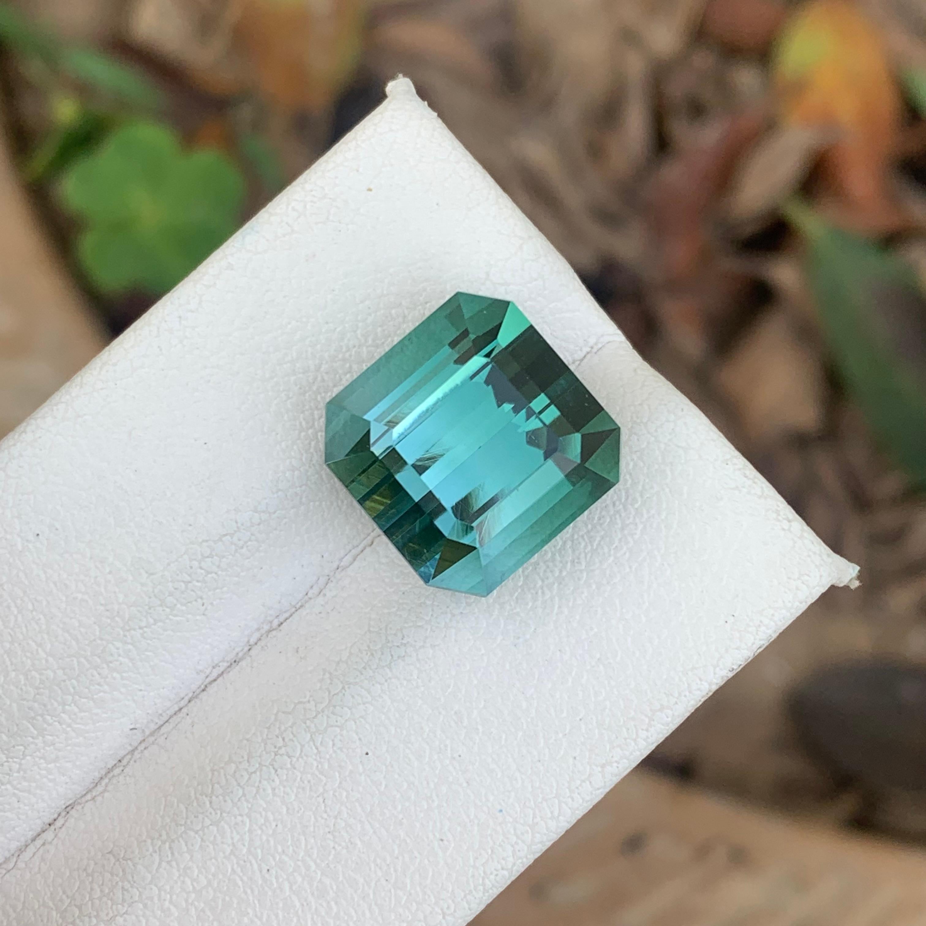 Gorgeous 12.80 Carat Natural Loose Neon Blue Tourmaline Emerald Cut Afghan Mine 1