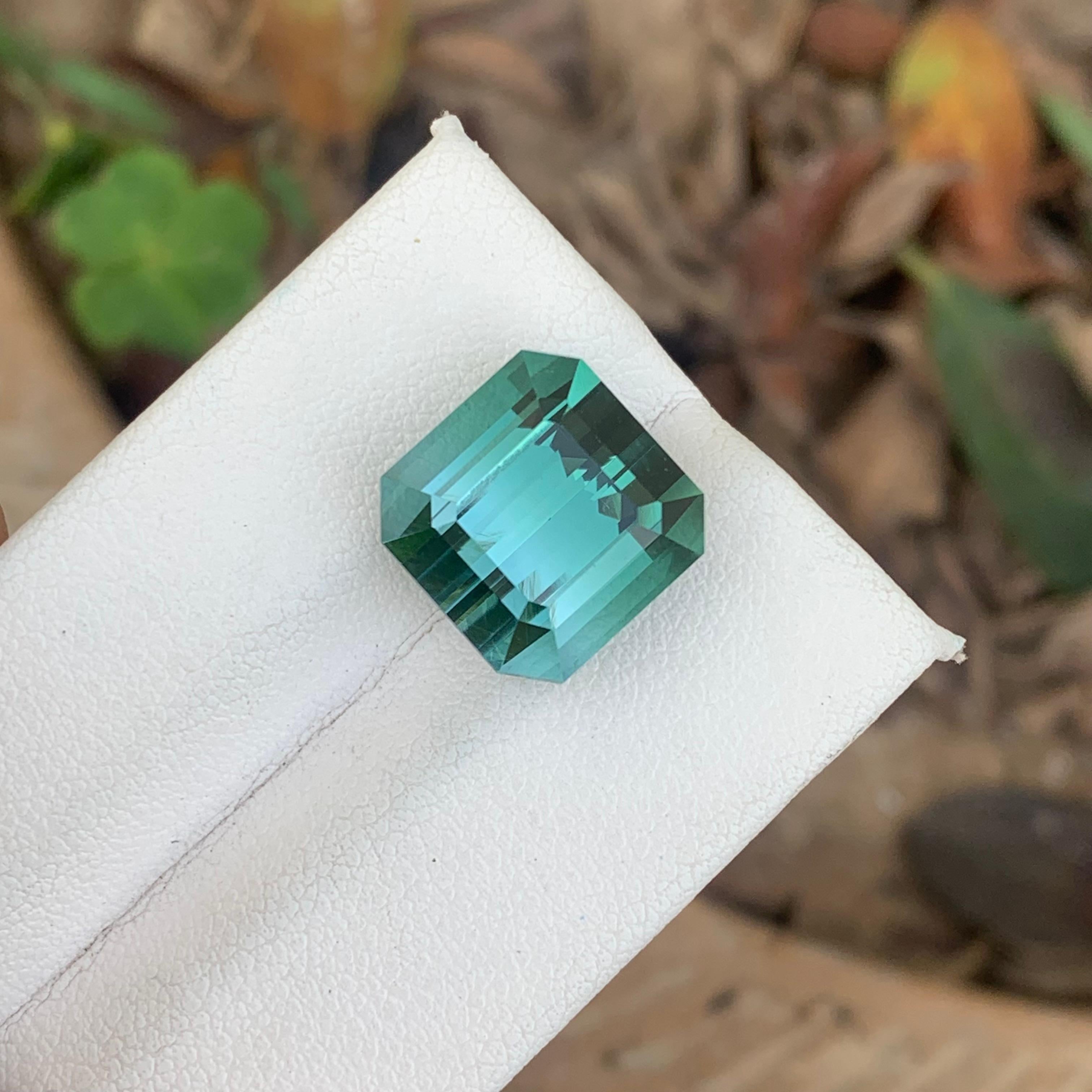 Gorgeous 12.80 Carat Natural Loose Neon Blue Tourmaline Emerald Cut Afghan Mine 2