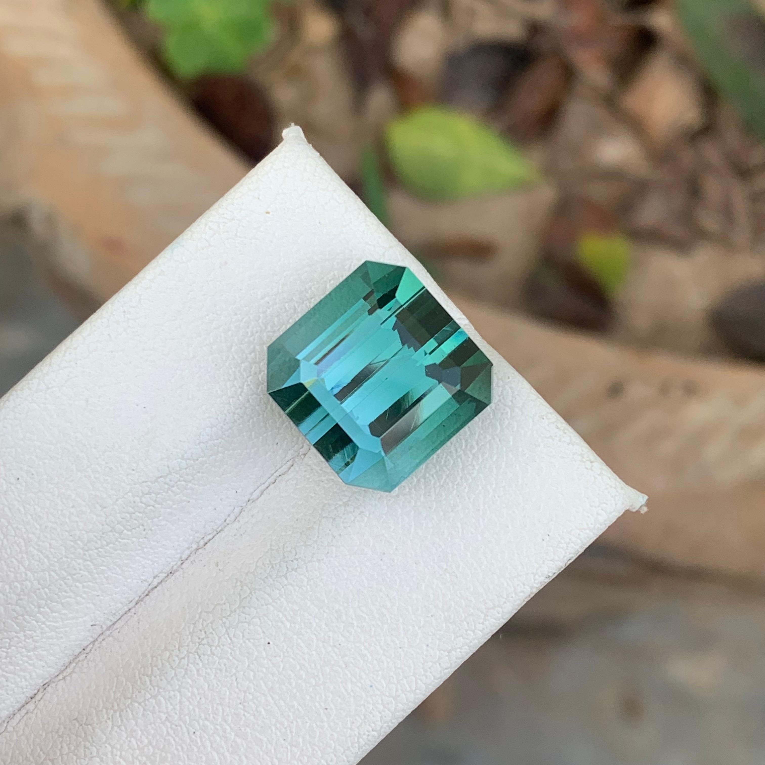 Gorgeous 12.80 Carat Natural Loose Neon Blue Tourmaline Emerald Cut Afghan Mine 3