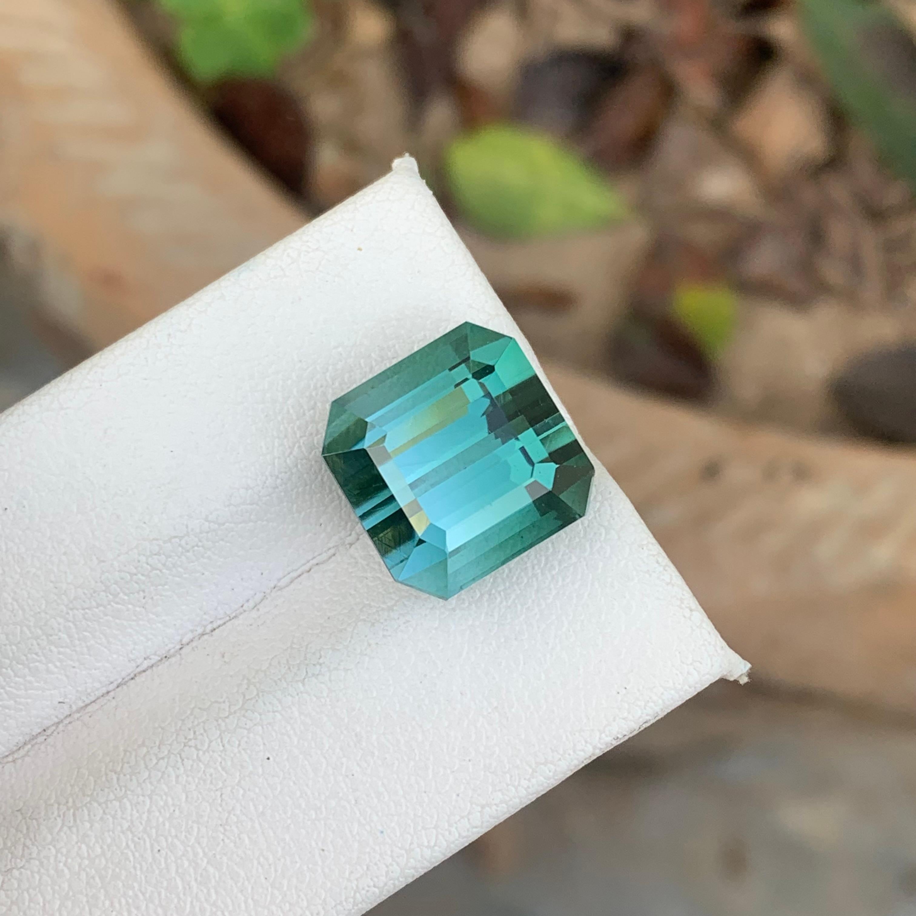 Gorgeous 12.80 Carat Natural Loose Neon Blue Tourmaline Emerald Cut Afghan Mine 4