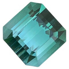 Gorgeous 12.80 Carat Natural Loose Neon Blue Tourmaline Emerald Cut Afghan Mine