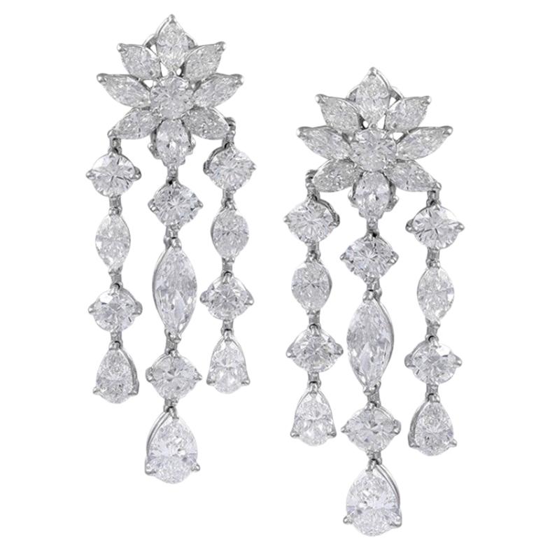 Sophia D. 12.94 Carats All Diamond Platinum Earrings