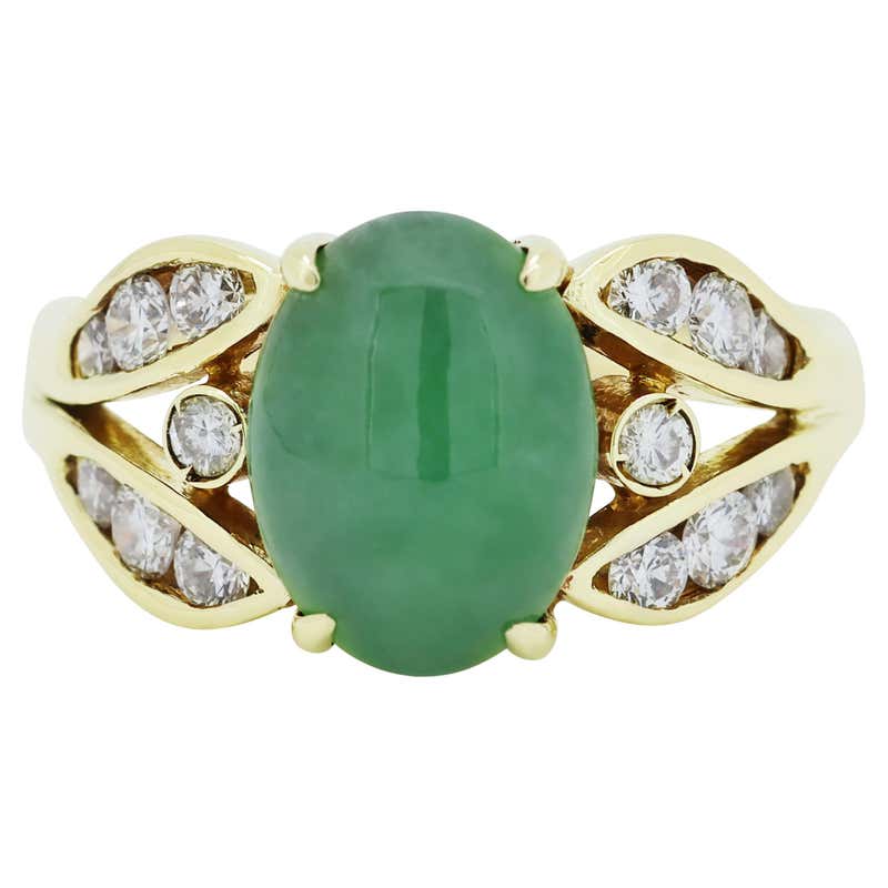 Multicolor Jade Rings Multicolor Jade Ring in 14k Yellow Gold Made in Hong Kong For Sale at ...
