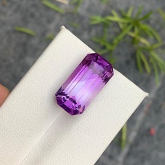 Gorgeous 14 Carat Natural Purple Bicolor Amethyst Long Emerald Cut from Brazil