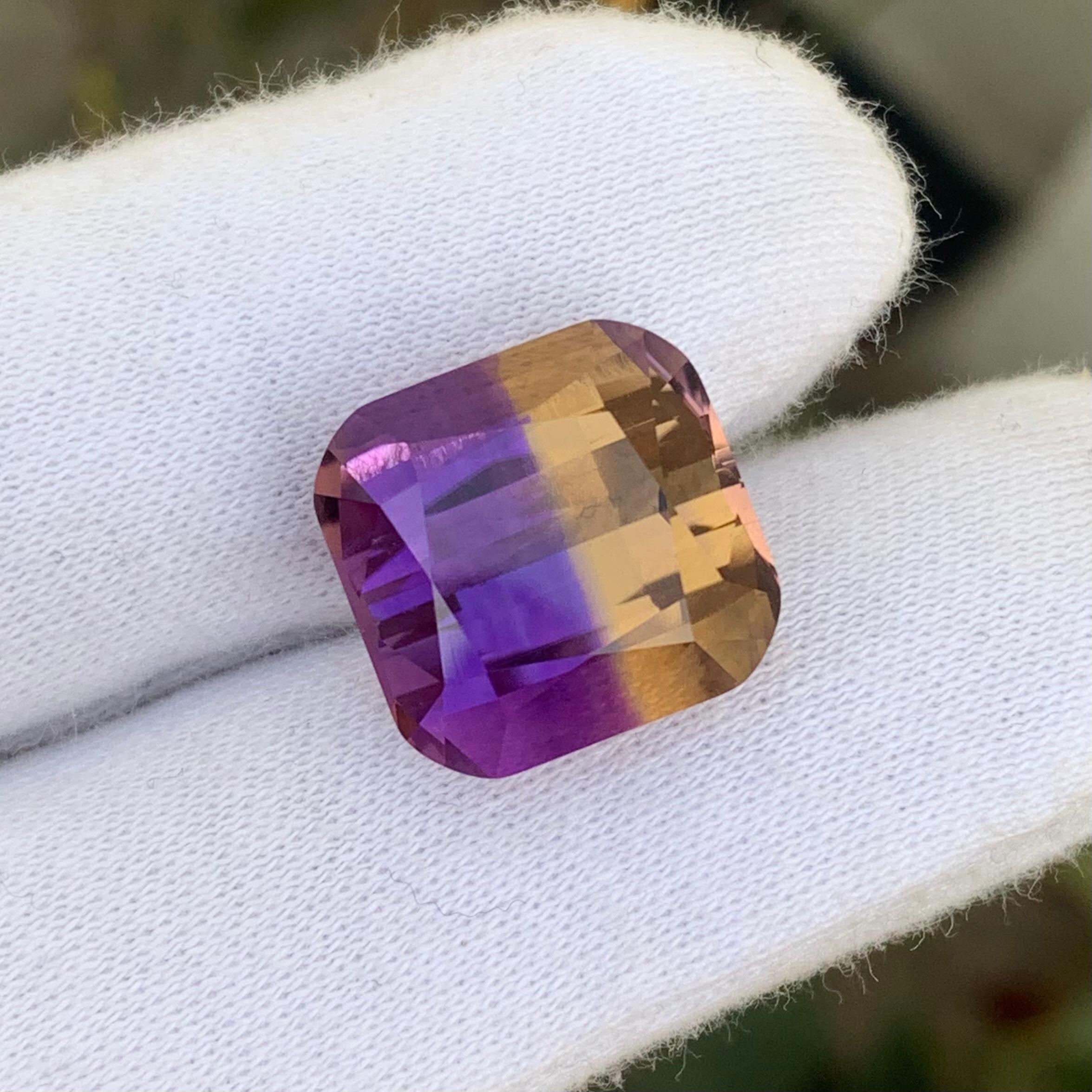 Cushion Cut Gorgeous 14.25 Carat Loose Ametrine from Bolivia For Sale