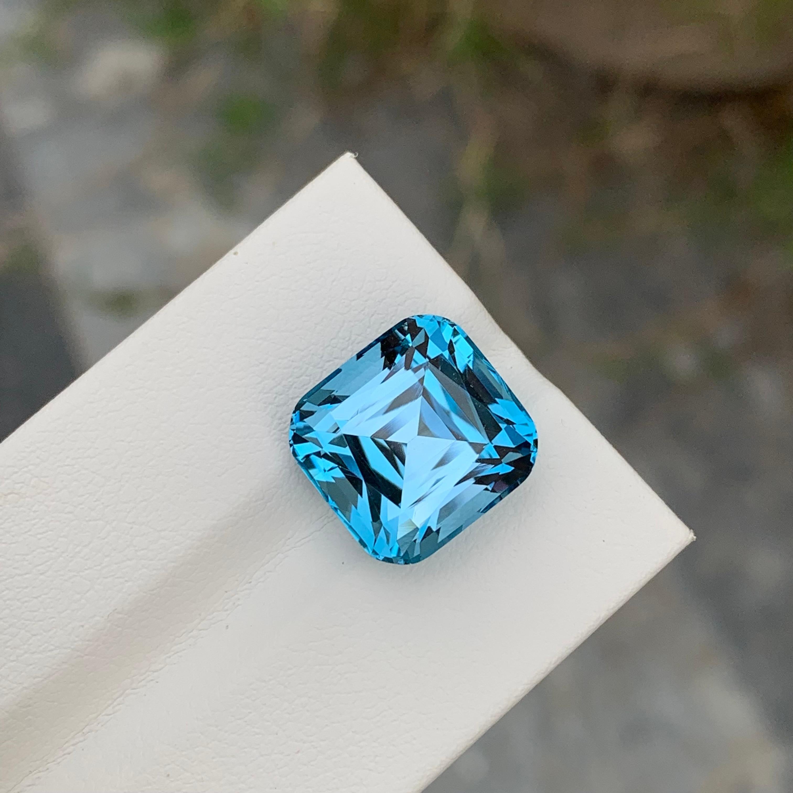 Gorgeous 14.70 Carats Natural Loose Sky Blue Topaz Perfect Cushion Cut For Sale 1