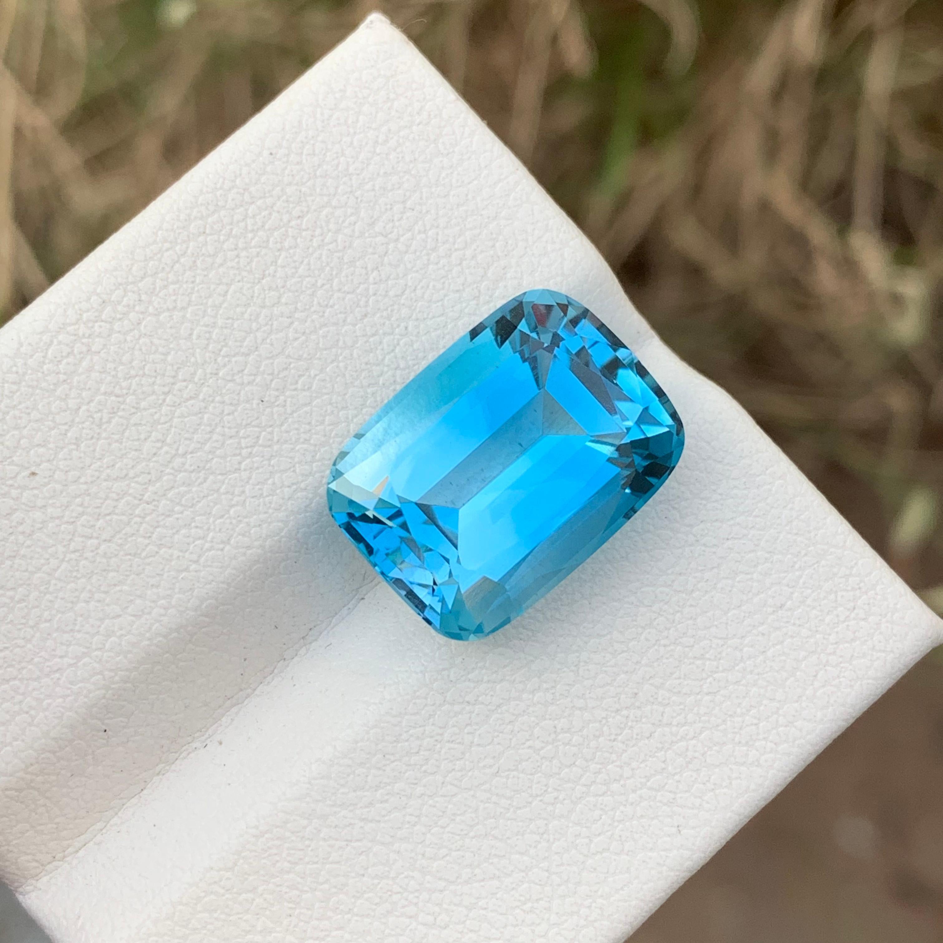 Gorgeous 14,95 Cts facettierten blauen Topas Edelstein lange Kissen Schliff aus Brasilien Mine im Angebot 4