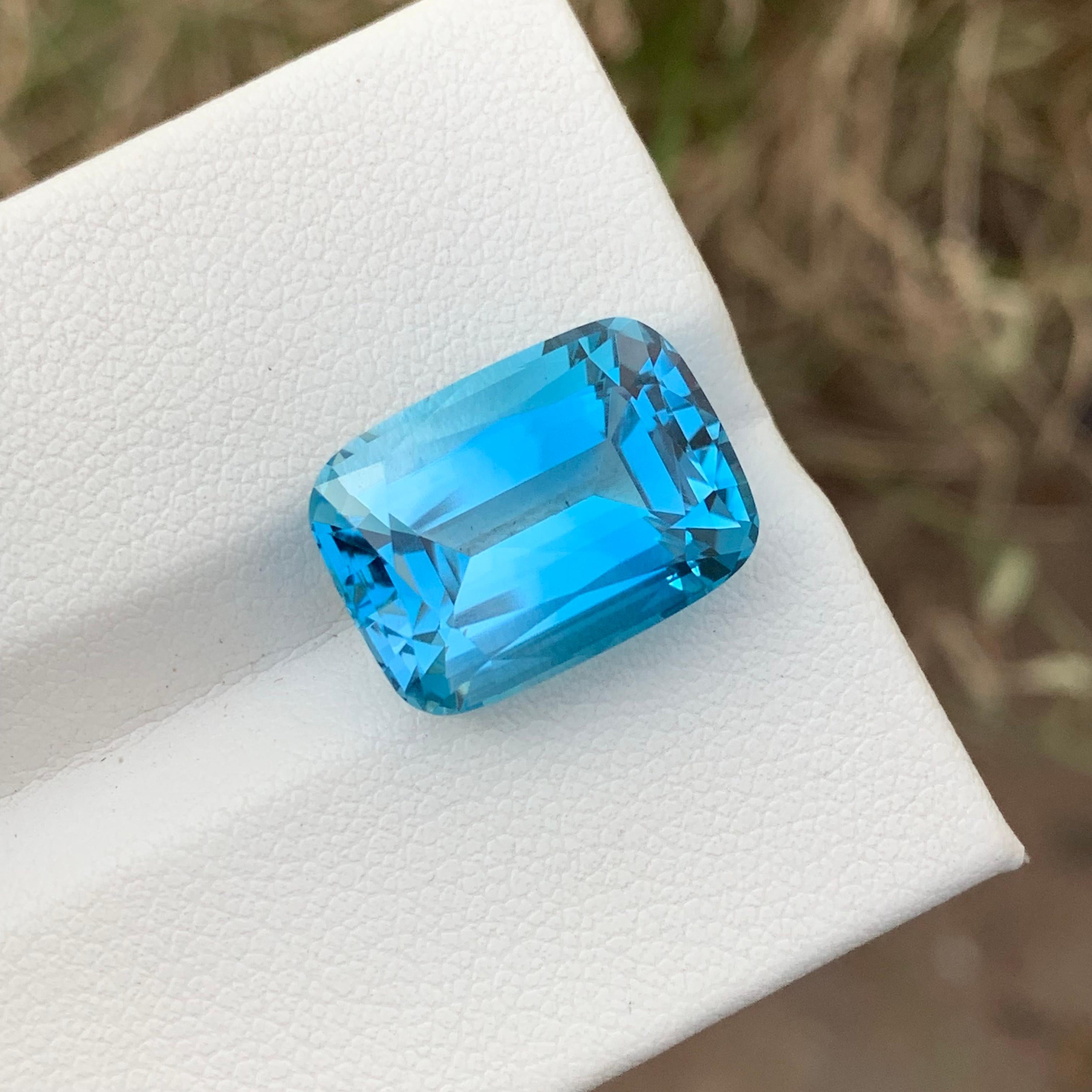 Gorgeous 14,95 Cts facettierten blauen Topas Edelstein lange Kissen Schliff aus Brasilien Mine im Angebot 3