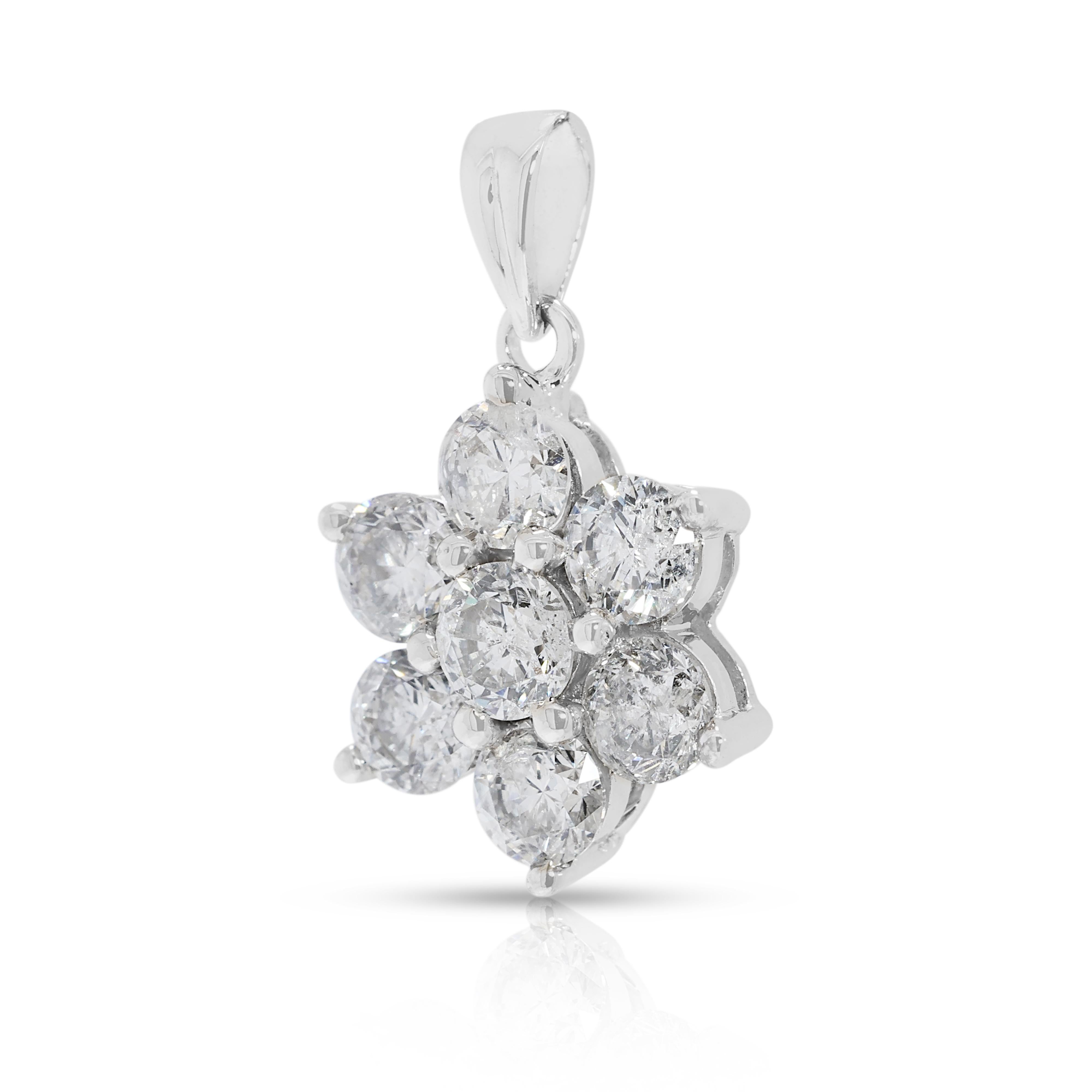 Wunderschöner 1,4ct natürlicher Diamant-Anhänger aus 18K Weißgold im Zustand „Hervorragend“ im Angebot in רמת ג�ן, IL