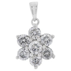 Splendido ciondolo con diamante naturale da 1,4 carati in oro bianco 18 carati