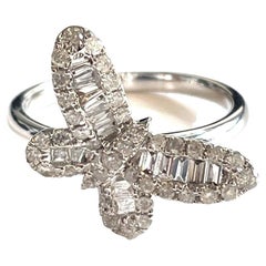 Gorgeous 14k Gold Butterfly Ring with 1.00 TCW Diamonds