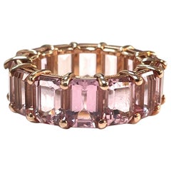 Magnifique bracelet éternel en or rose 14K 13.30TCW Morganite