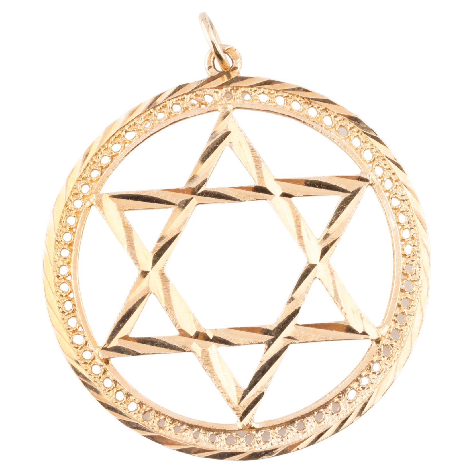 Superbe pendentif étoile de David en or rose 14 carats, cadeau idéal !
