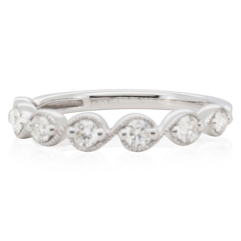 Splendido anello aureola in oro bianco 14k in vendita 1