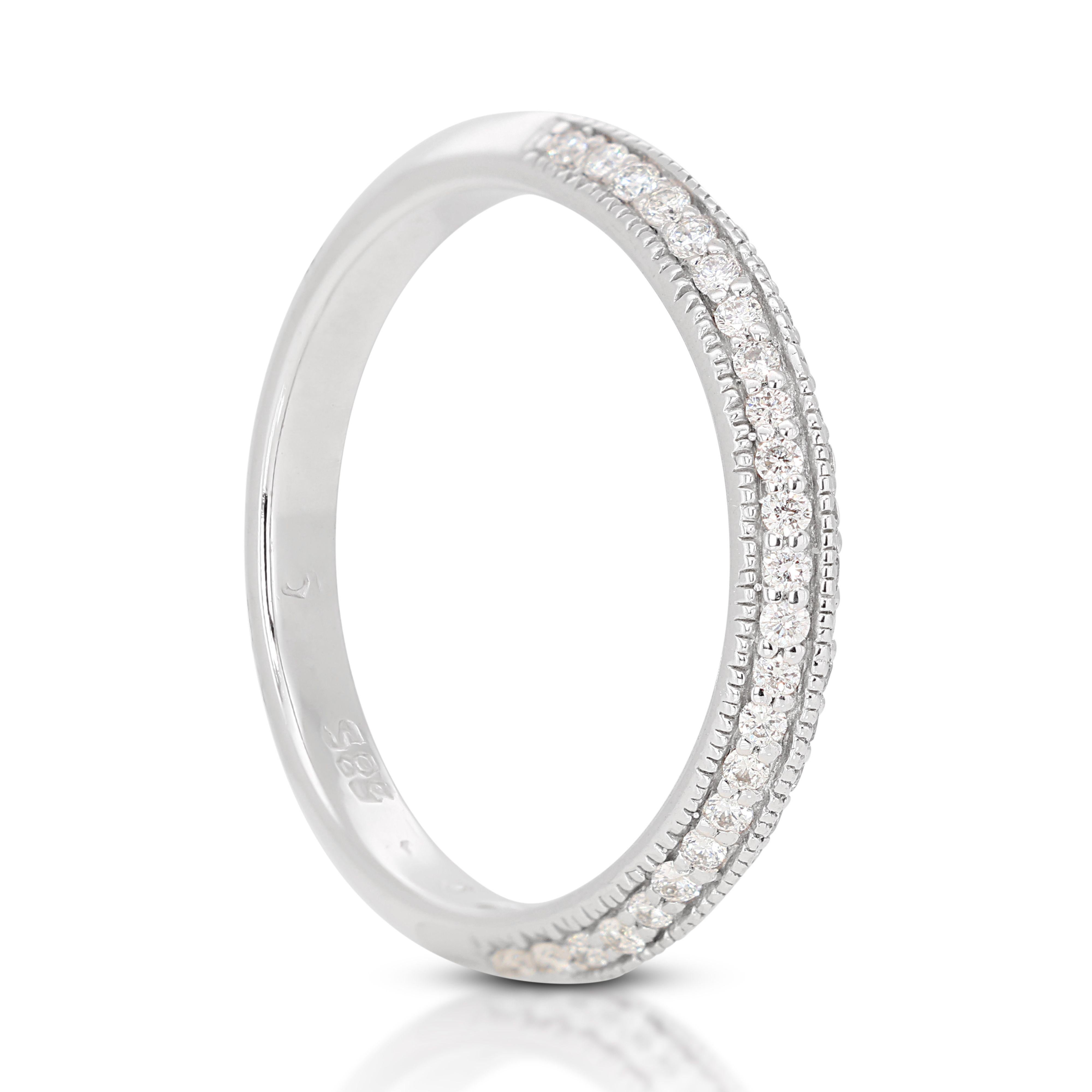 Gorgeous 14k White gold Pave Band Ring with 0.48 carat Natural Diamonds For Sale 3