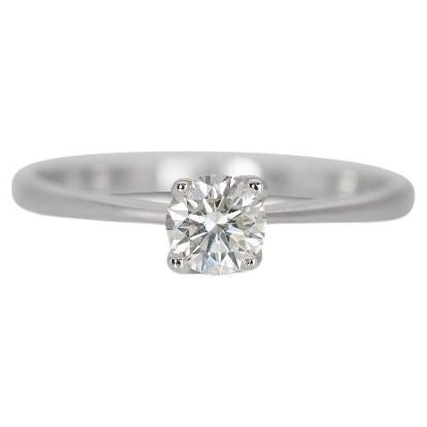 Gorgeous 14K White Gold Solitaire Diamond Ring For Sale