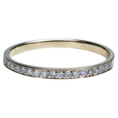 Gorgeous 14K Yellow Gold Band Ring with 0.20 carat Natural Diamonds - AIG Cert