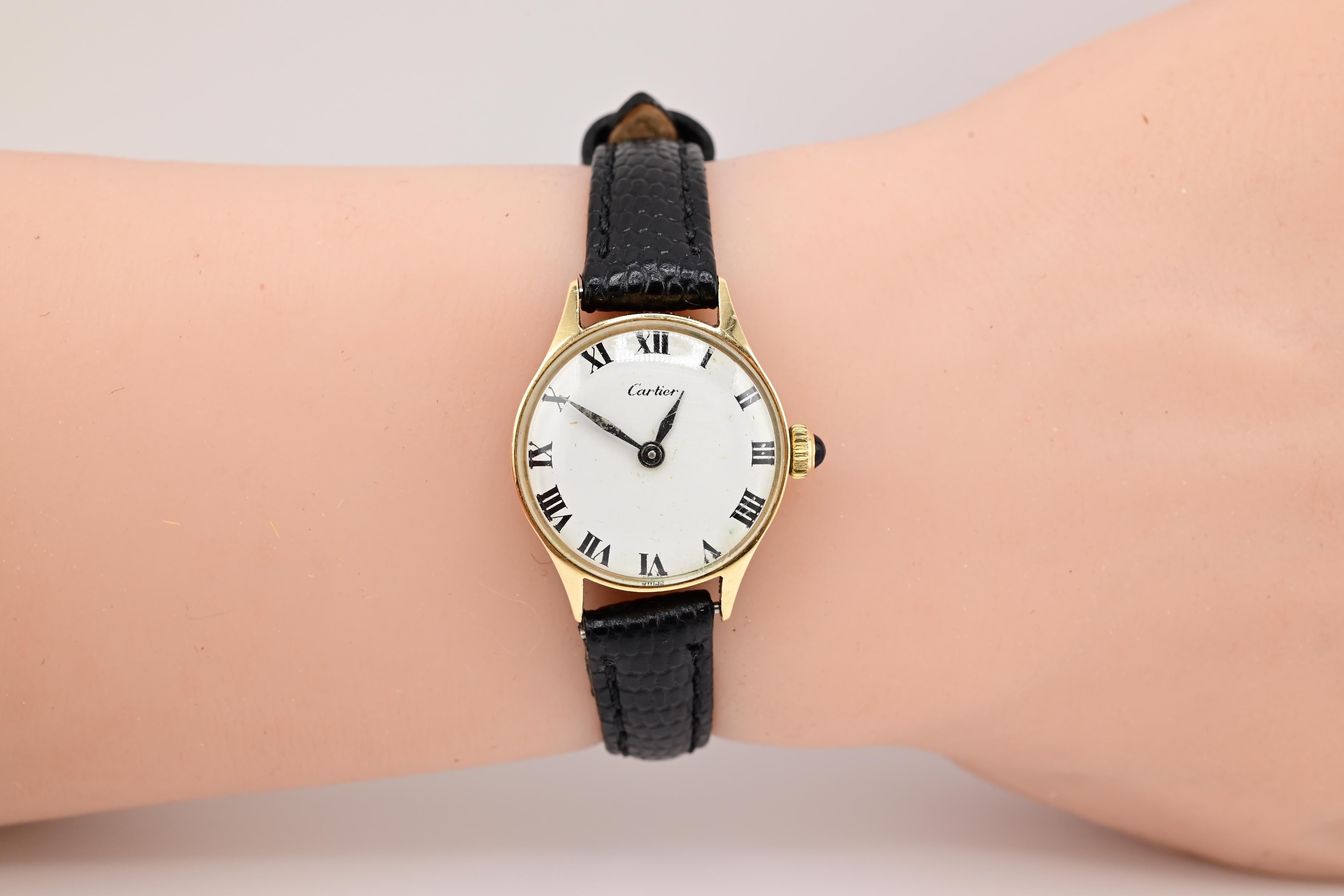 Gorgeous 14K Yellow Gold Cartier For Concord Manual Winding For Sale 1