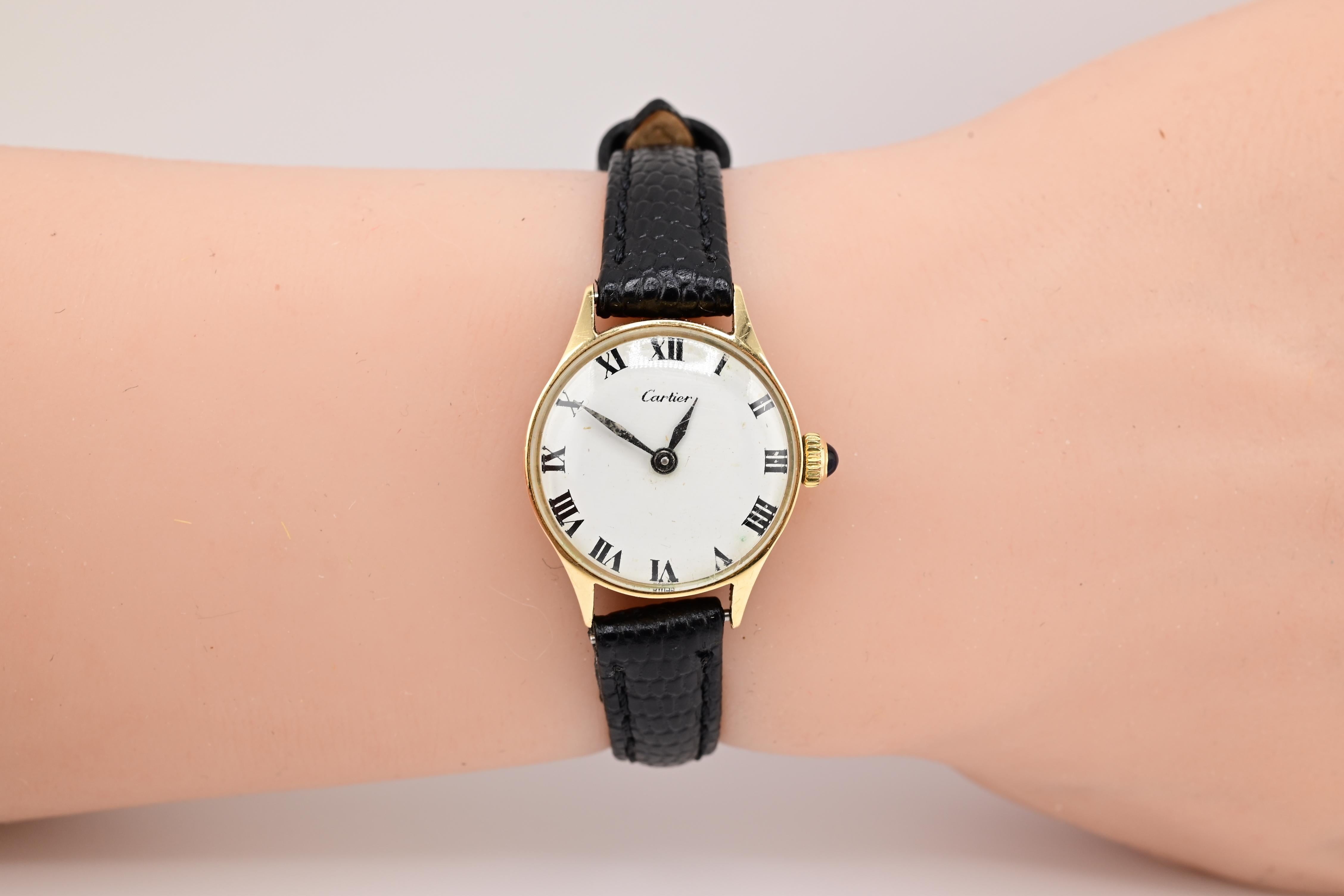 Gorgeous 14K Yellow Gold Cartier For Concord Manual Winding For Sale 2