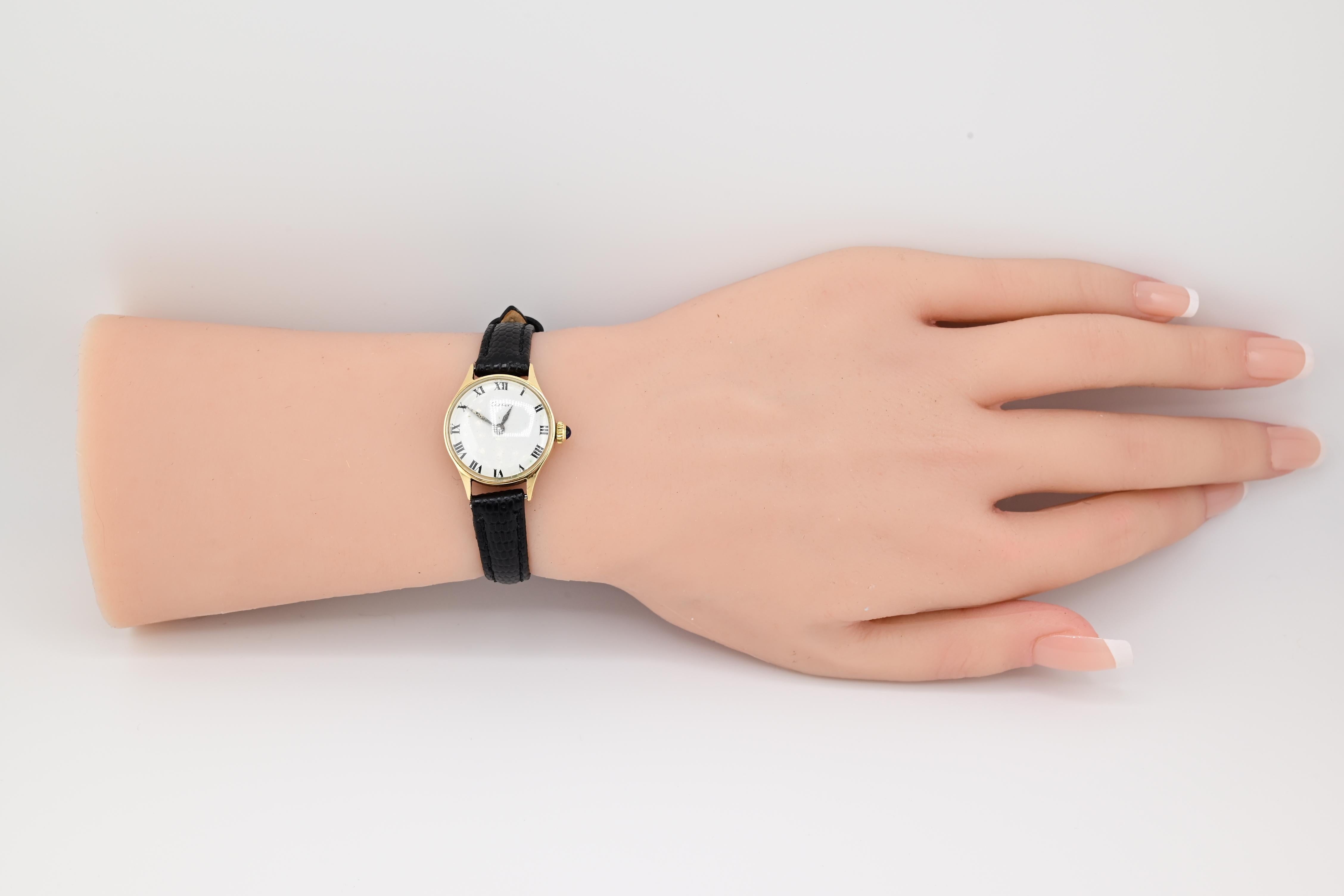 Gorgeous 14K Yellow Gold Cartier For Concord Manual Winding For Sale 3