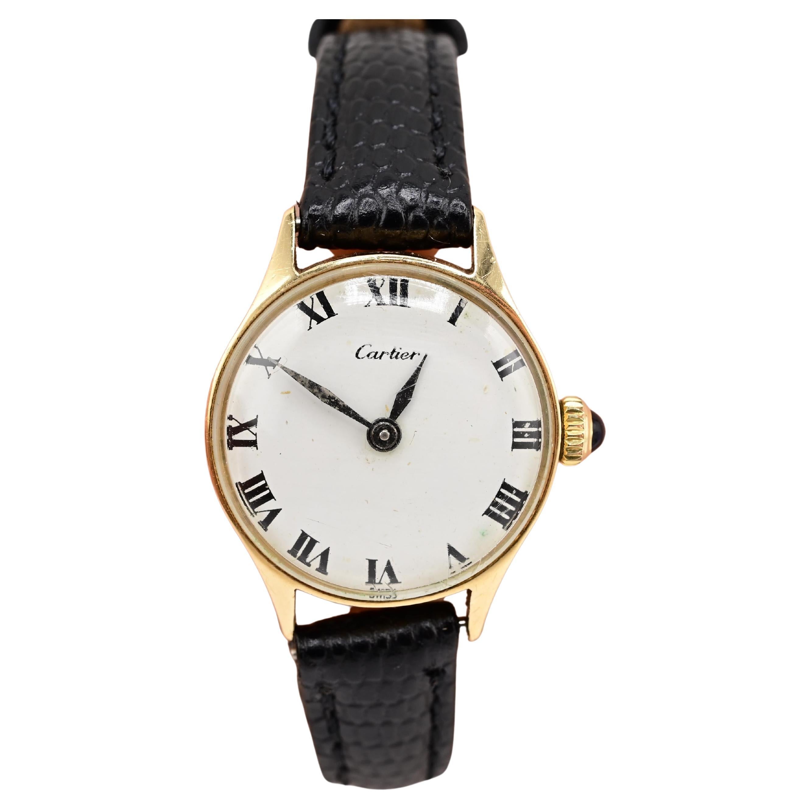 Gorgeous 14K Yellow Gold Cartier For Concord Manual Winding