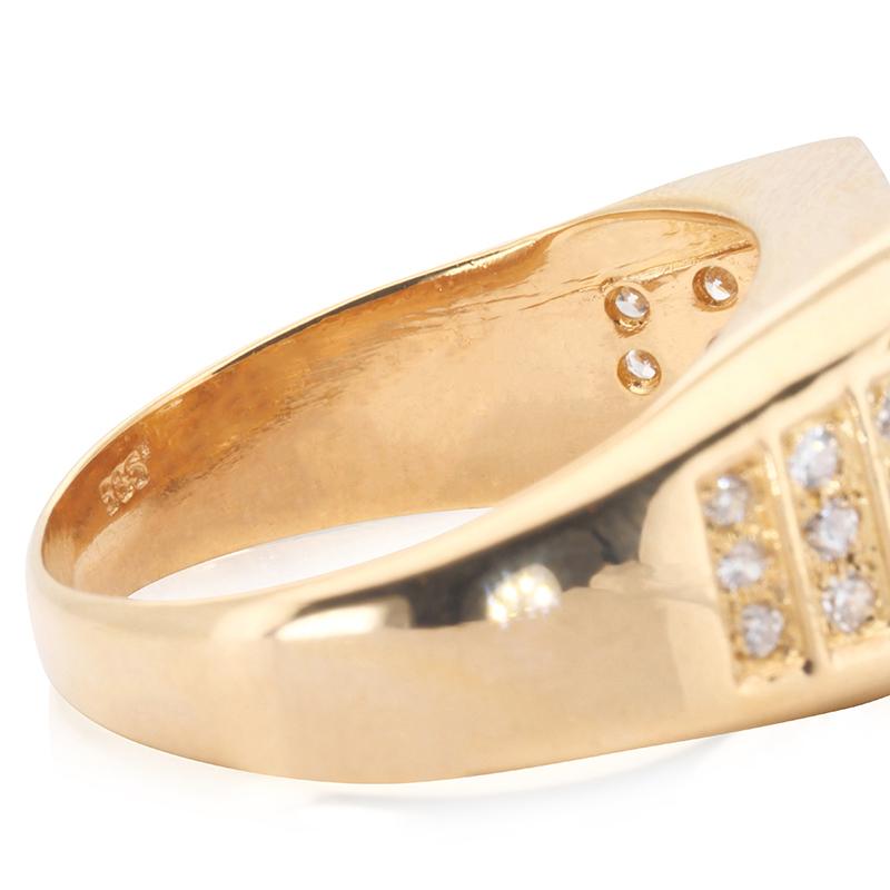 Women's Gorgeous 14k Yellow Gold Dome Ring with 0.83 Carat of Natural Diamonds