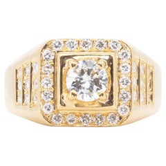 Gorgeous 14k Yellow Gold Dome Ring with 0.83 Carat of Natural Diamonds