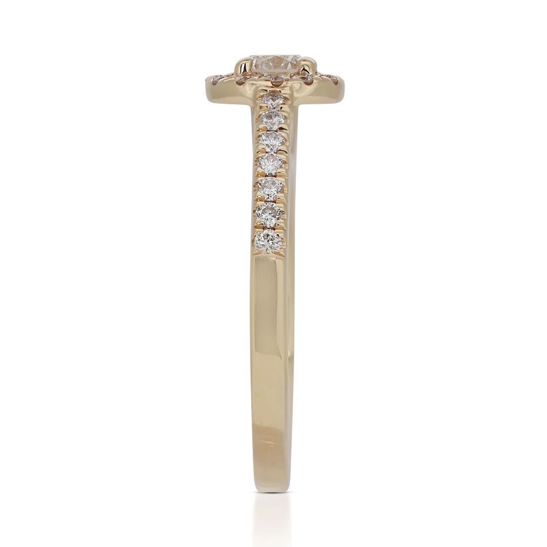 Gorgeous 14K Yellow Gold Pave Ring with 0.53ct Natural Diamonds 1