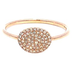 Splendido anello a grappolo di diamanti naturali ovali in oro giallo Rosie 14k