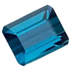 Gorgeous 1.50 Carat Natural Loose Blue Indicolite Tourmaline Emerald Cut