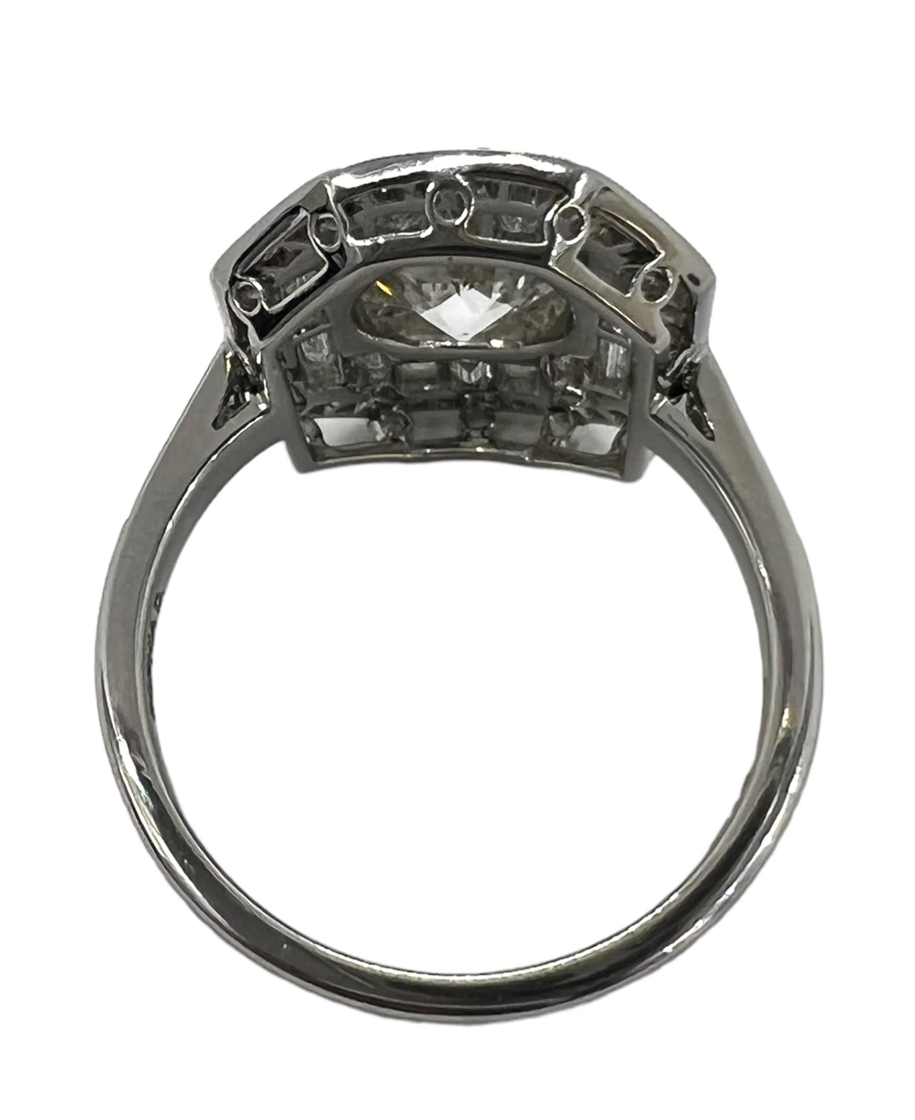 Sophia D. 1.50 Carat Diamond Art Deco Platinum Ring In New Condition For Sale In New York, NY