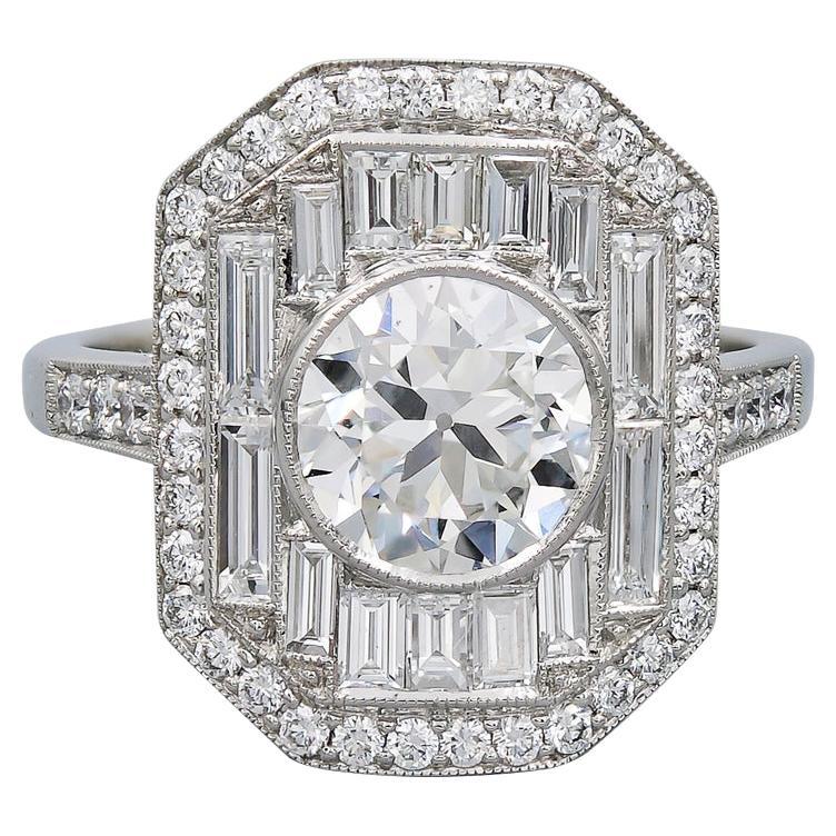 Sophia D. 1.50 Carat Diamond Art Deco Platinum Ring