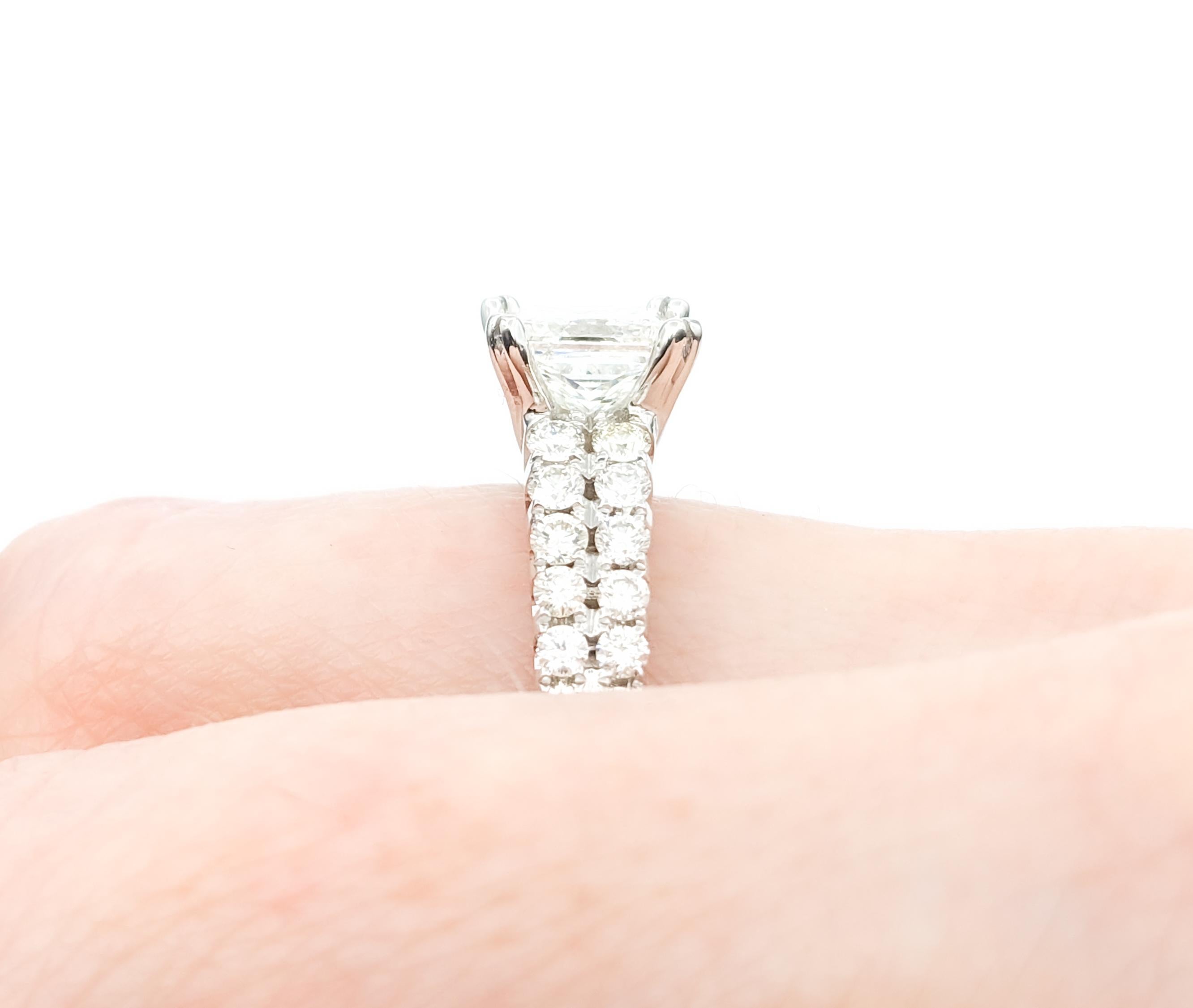 Magnifique bague de fiançailles en or blanc de 1,53 ct de diamant GIA taille princesse Pour femmes en vente