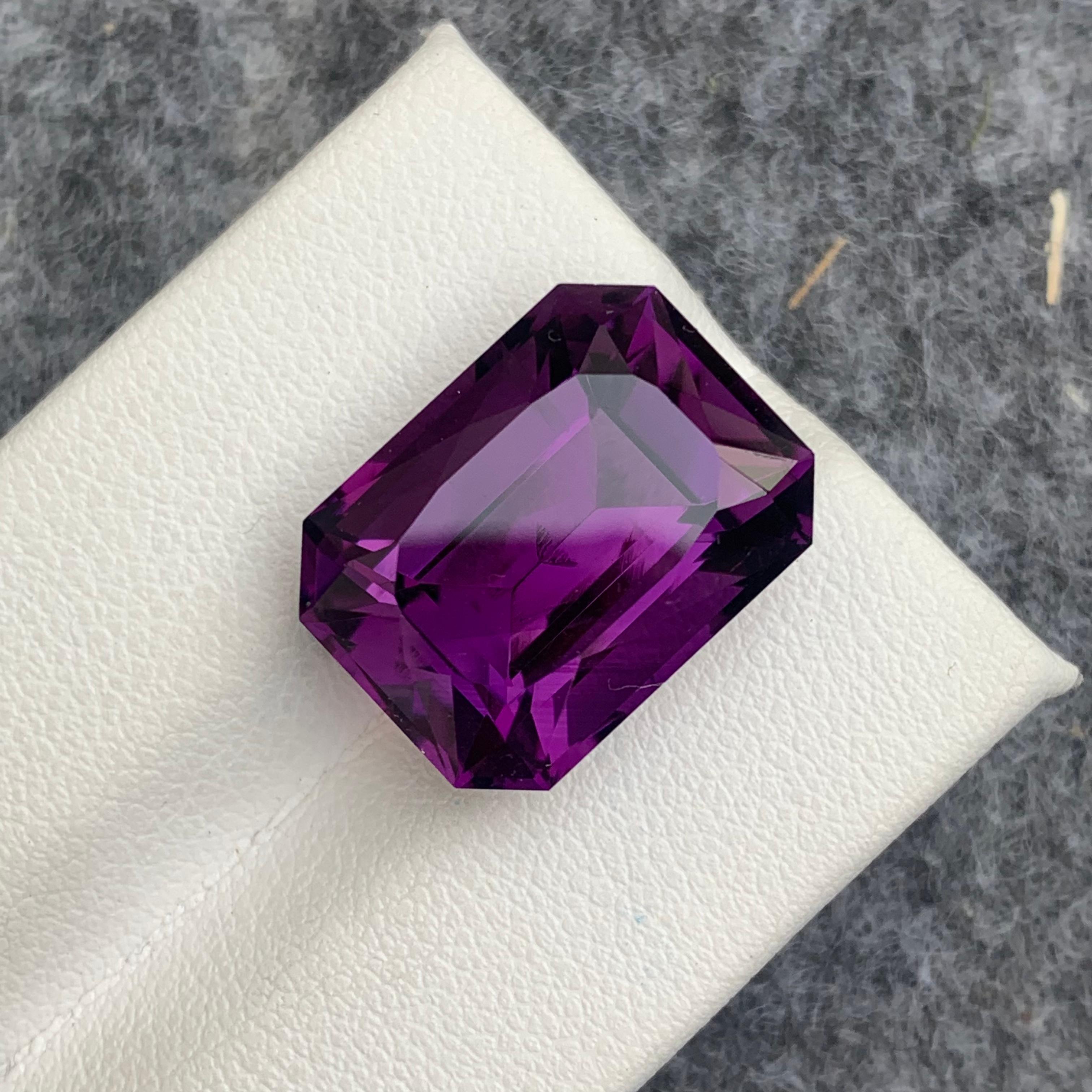 Neoclassical Gorgeous 15.40 Carat Natural Loose Dark Amethyst February Birthstone from Brazil