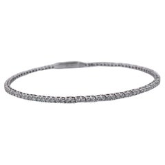 Superbe bracelet tennis en or blanc 14 carats avec diamants naturels de 1,55 carat