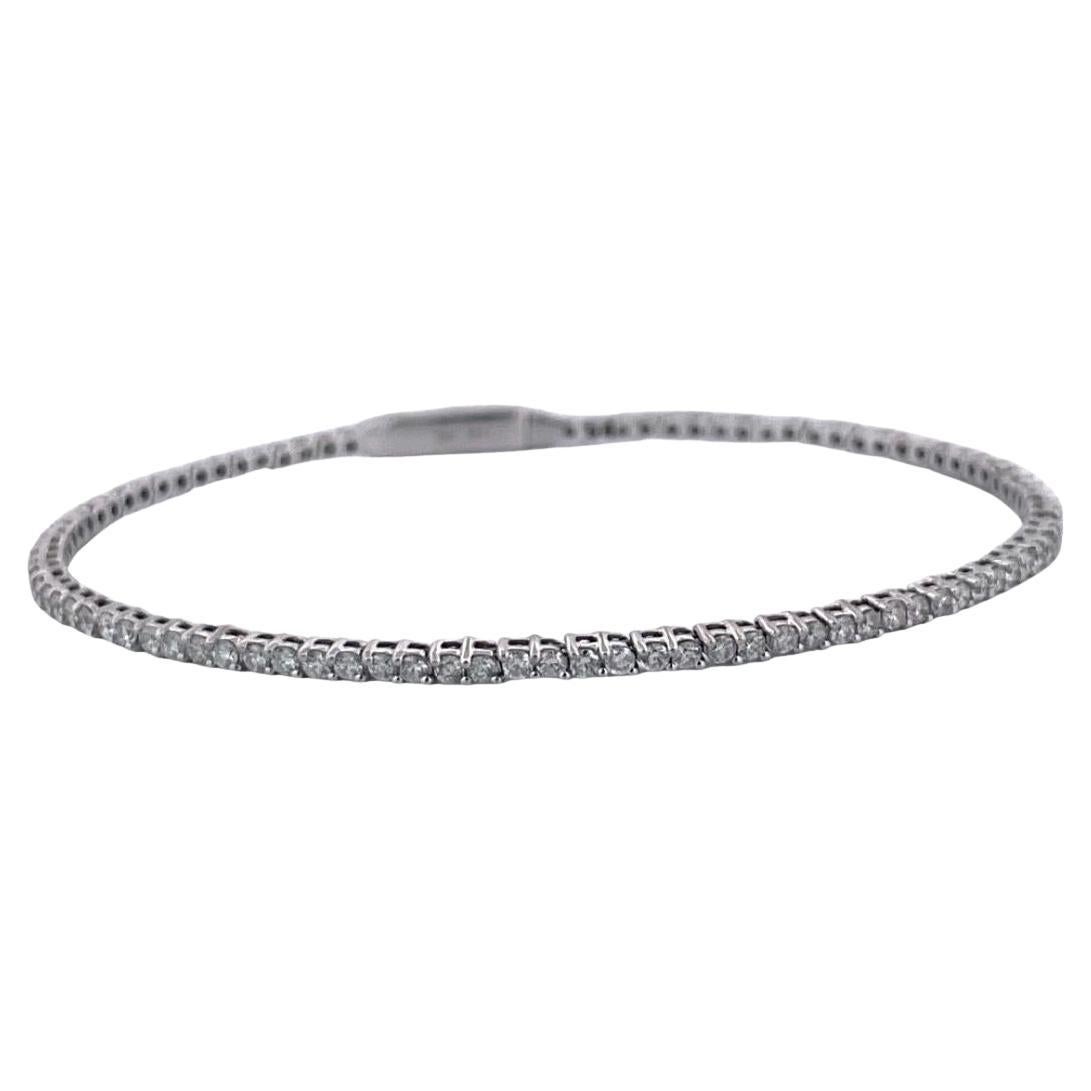 Gorgeous 1.55 Carat 14K White Gold Natural Diamonds Tennis Bracelet