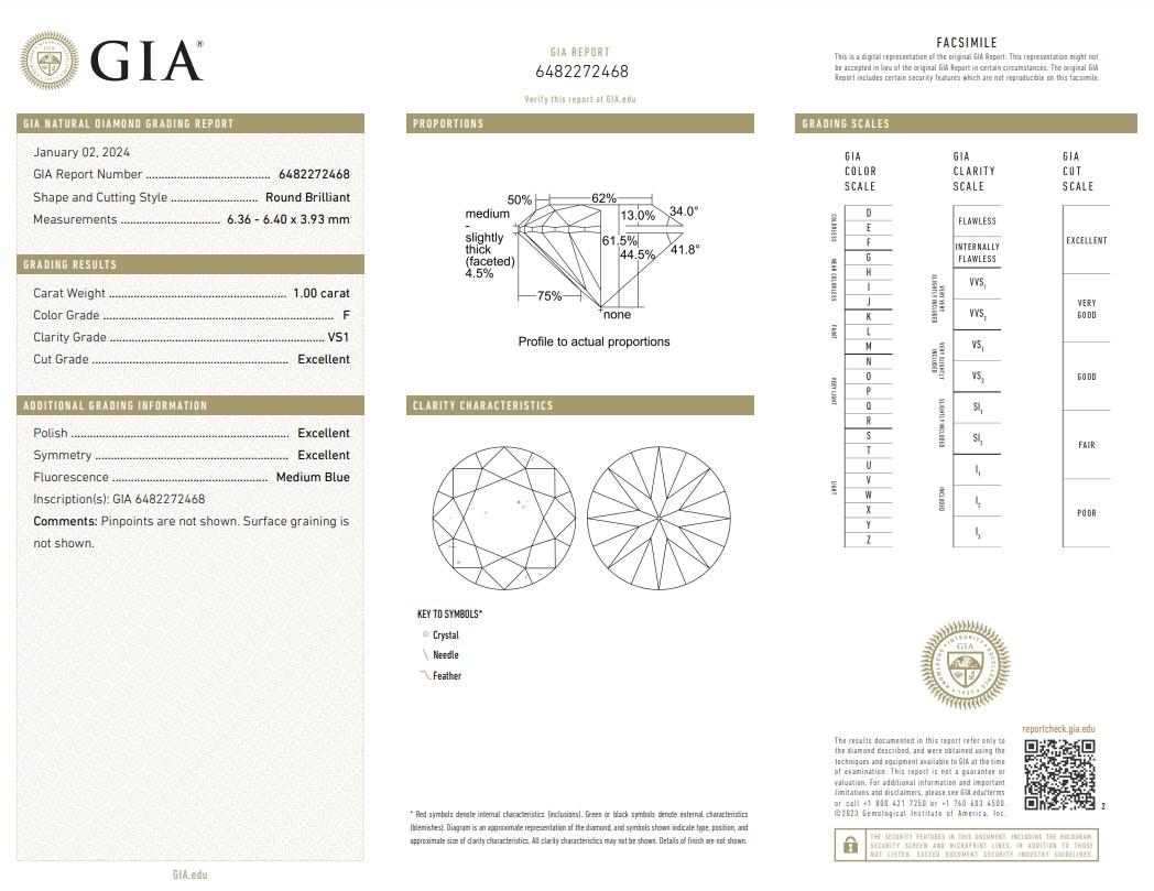 Donna Splendido anello aureolato con diamanti a taglio ideale triplo eccellente da 1,56 carati in oro bianco 18 ct. in vendita