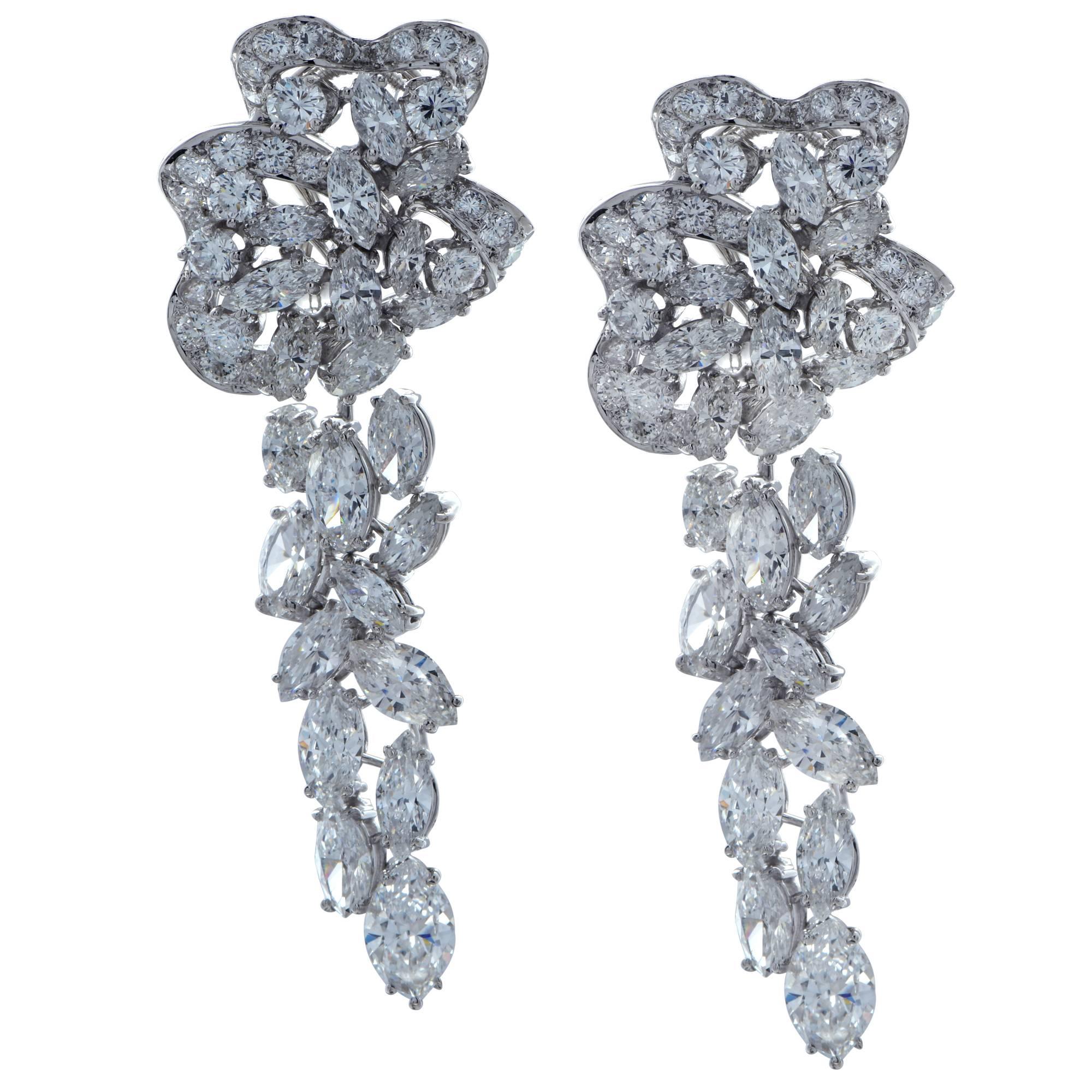 Gorgeous 16 Carat Diamond Day and Night Dangle Earrings
