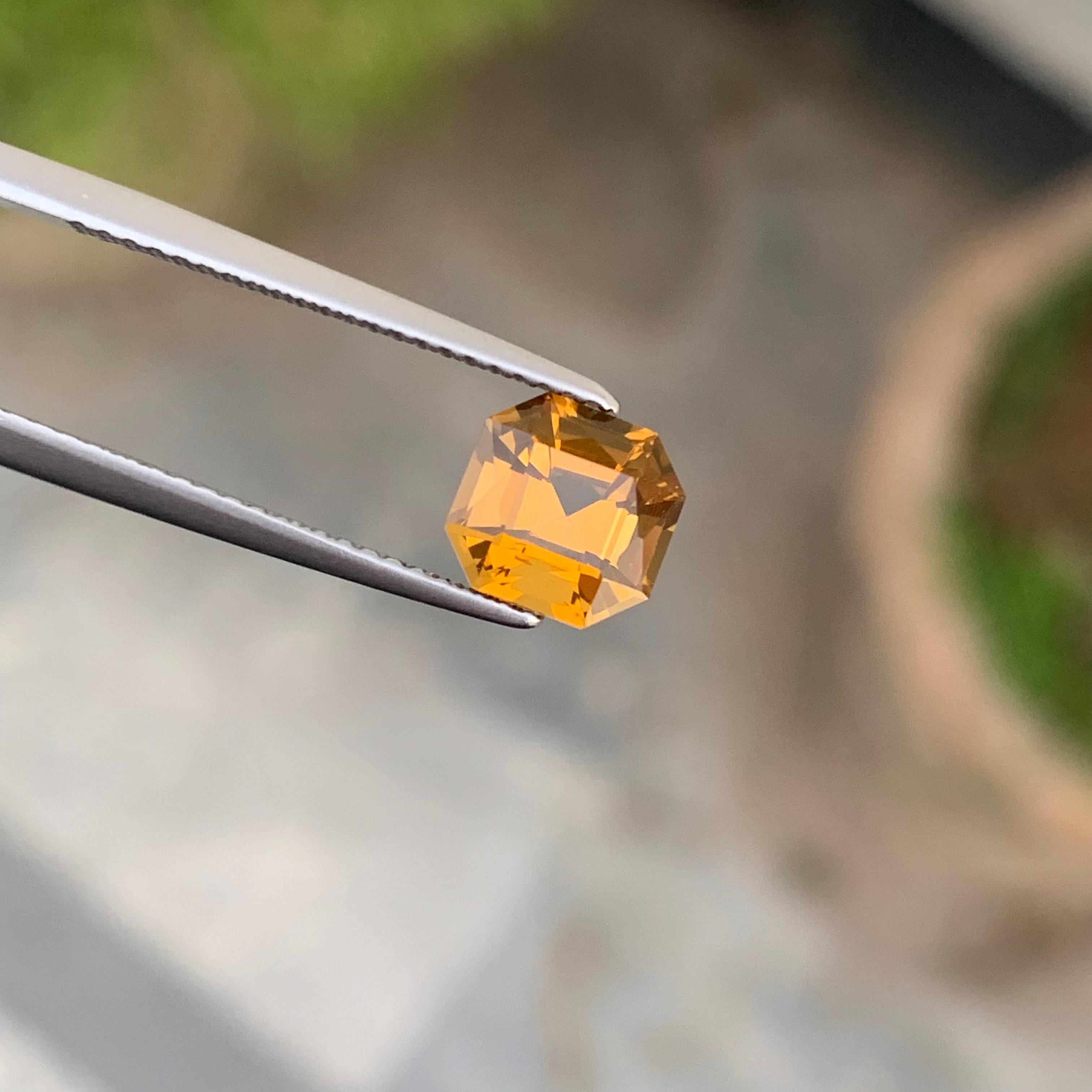 Octagon Cut Gorgeous 1.60 Carat Loose Yellow Citrine from Brazil Availabe for Sale For Sale