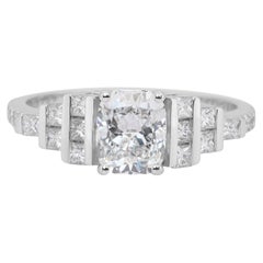 Gorgeous 1.66ct Diamonds Ring in 18k White Gold - IGI Certified