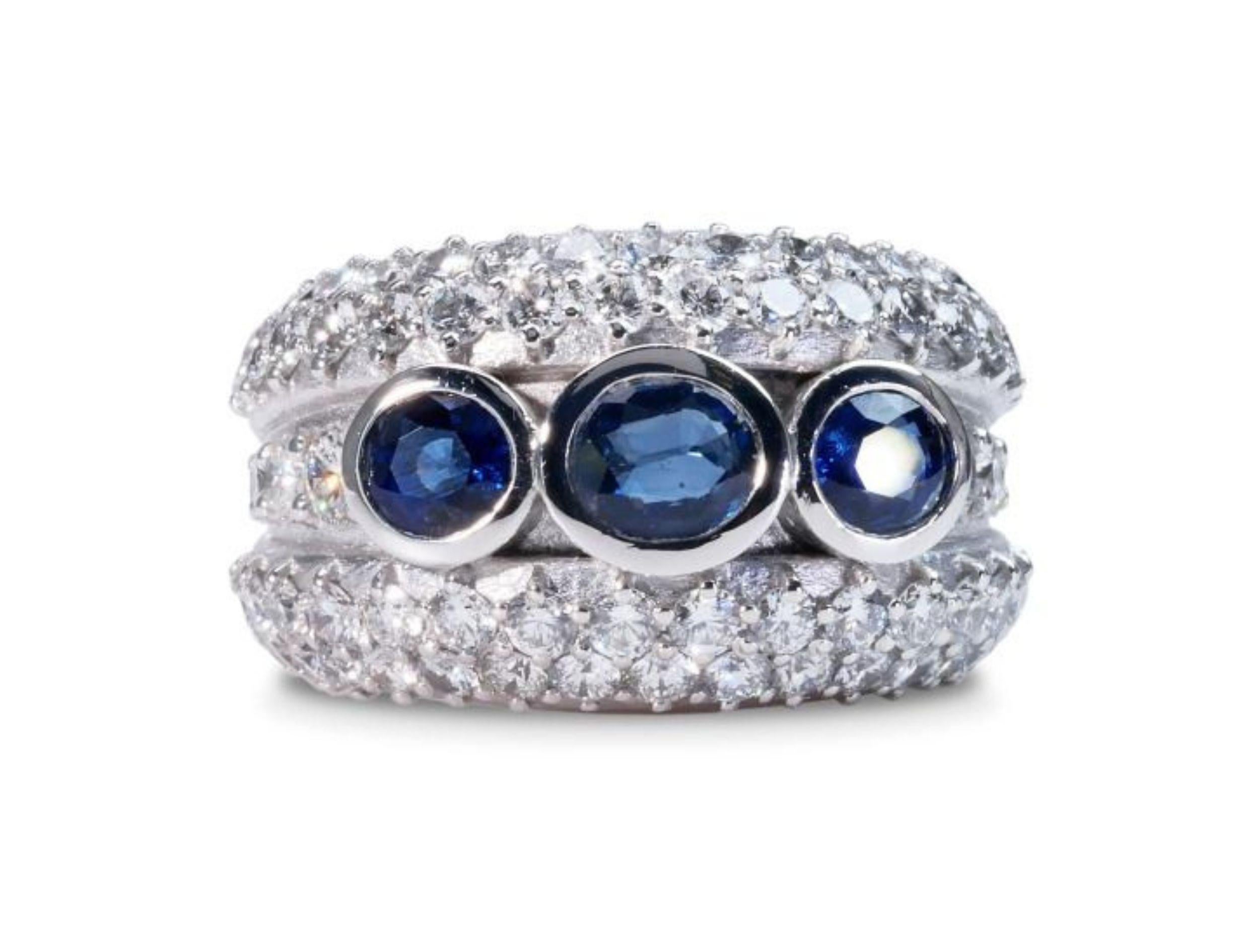 Oval Cut Gorgeous 1.70ct. Oval Mixed Cut Vintage Style Sapphire Ring For Sale