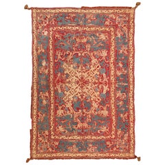 Gorgeous 17th Century Antique Italian Silk Embroidery Textile 6'2" x 8'9"