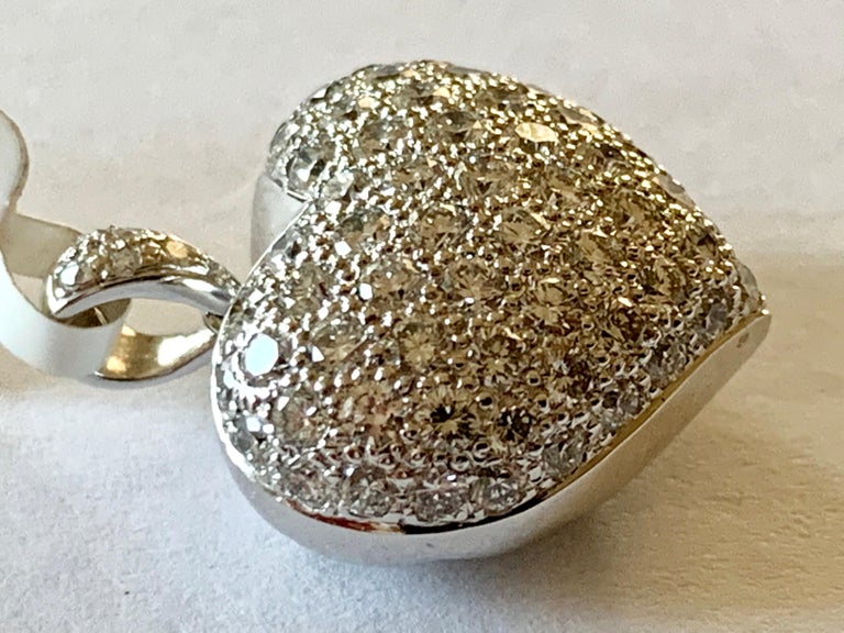 Pendentif Cœur En Or 18 Carats Jaune, Pavé De Diamants (environ 1 Carat) - Occasion - Magnifique Bijou