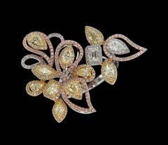 Gorgeous 18 Karat Pink and Yellow Gold, and Diamond Ring