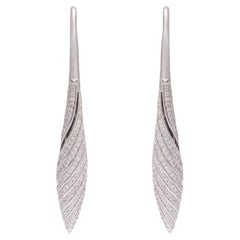 Magnifique pièce d'orfèvrerie 18 kt. Boucles d'oreilles en or blanc serties de 1,46 carat Diamants