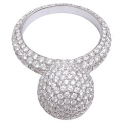 Gorgeous 18 kt. White Gold Ring Full Pavé Set in 3.12 ct. Diamonds 