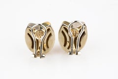 Gorgeous 18k Two Tone Gold Rosebud Huggie Earrings