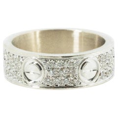 Gorgeous 18K White Gold Cartier like Style Ring with 0.66 Ct Natural Diamonds